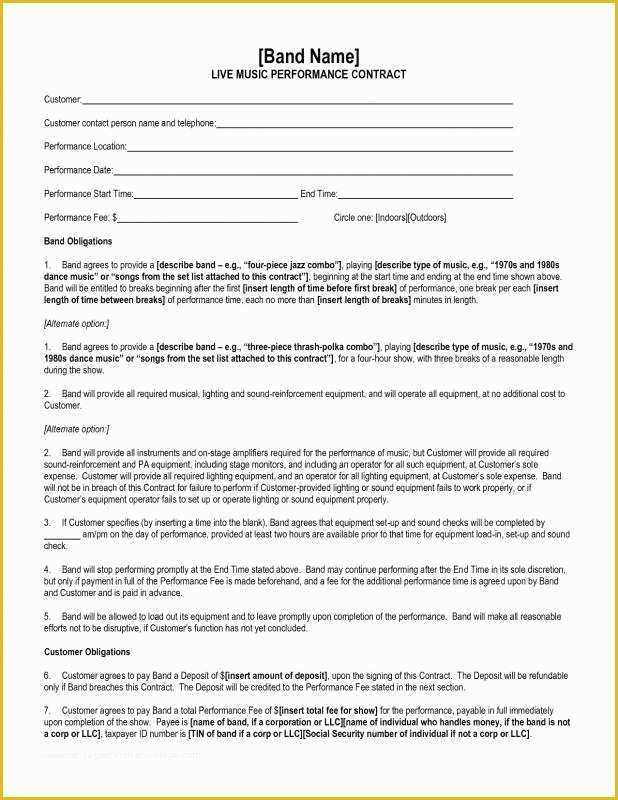 Performance Agreement Template Free Of Performance Agreement Template Free Elegant Performance