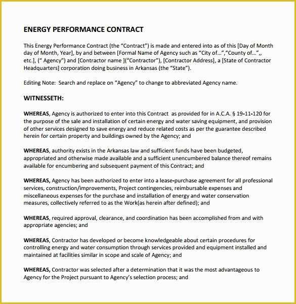 Performance Agreement Template Free Of Performance Contract Template 14 Download Free