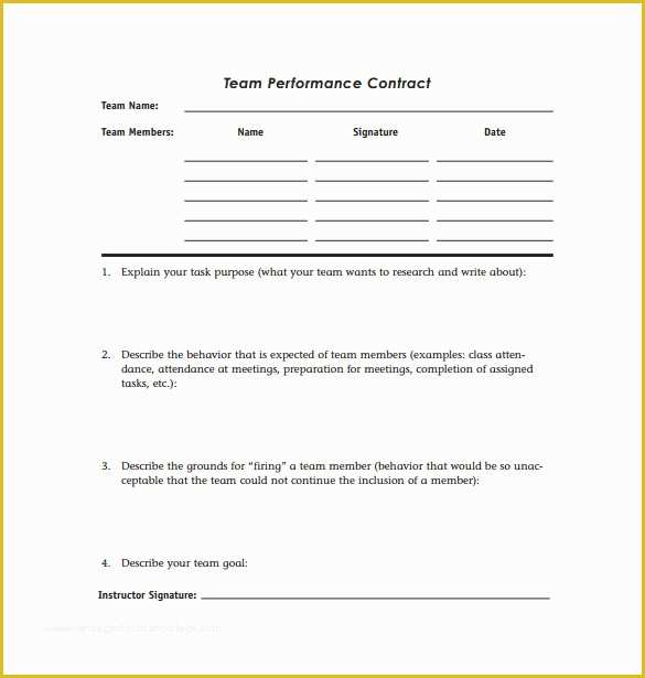 Performance Agreement Template Free Of Performance Contract Templates Posterthepiratebay