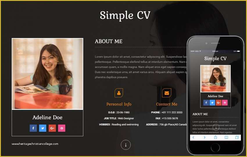 Personal Academic Website Templates Free Of E Page A Personal Portfolios Flat Bootstrap Responsive