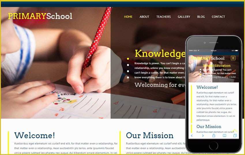 Personal Academic Website Templates Free Of Primary School Website Design Template Templates Collections
