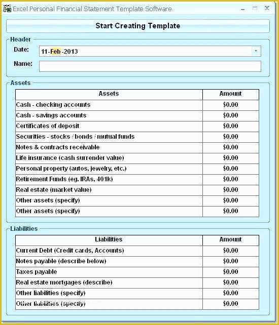 Personal Balance Sheet Template Excel Free Download Of Download Financial Statements to Excel Personal Statement