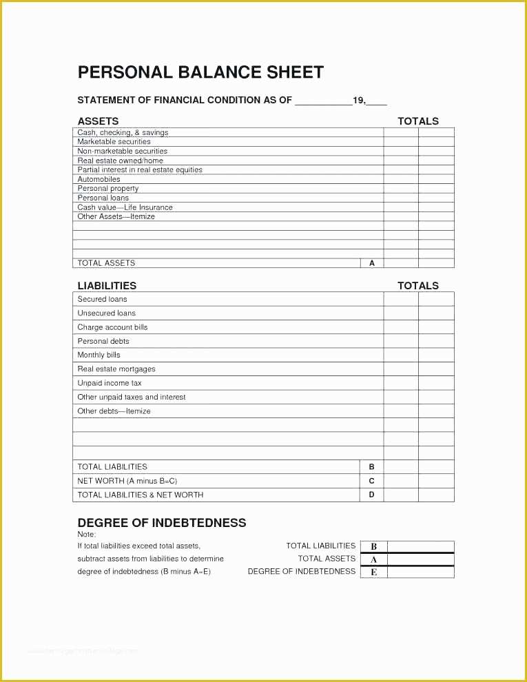 Personal Balance Sheet Template Excel Free Download Of Net Worth Worksheet Rcnschool