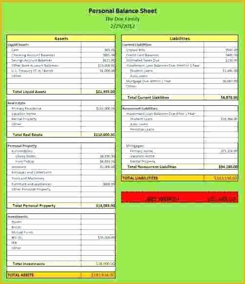 Personal Balance Sheet Template Excel Free Download Of Personal Balance Sheet Excel Template Free – Peero Idea