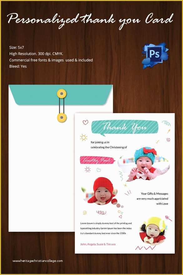 Personal Cards Templates Free Of 30 Personalized Thank You Cards Free Printable Psd Eps