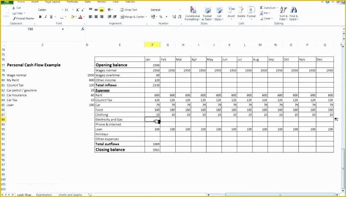 Personal Cash Flow Spreadsheet Template Free Of 8 Personal Cash Flow Statement Template Excel