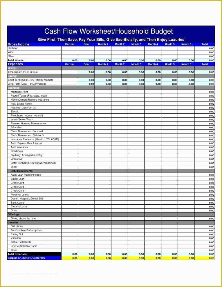 Personal Cash Flow Spreadsheet Template Free Of Personal Cash Flow Spreadsheet