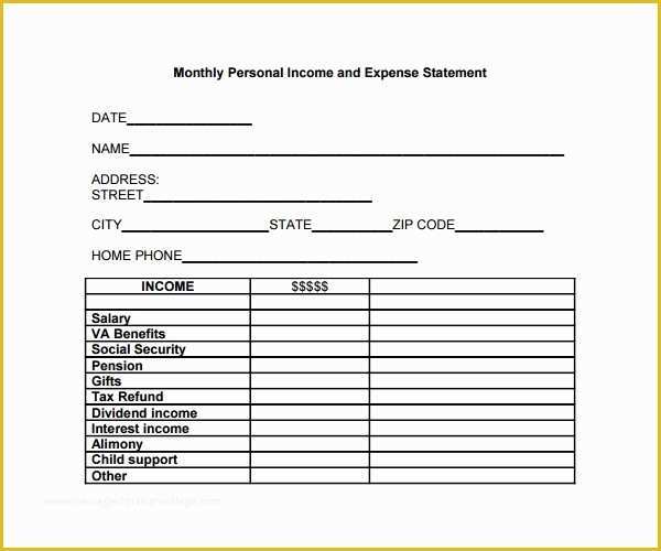 Personal Income Statement Template Free Of 10 Expense Statement Templates to Download
