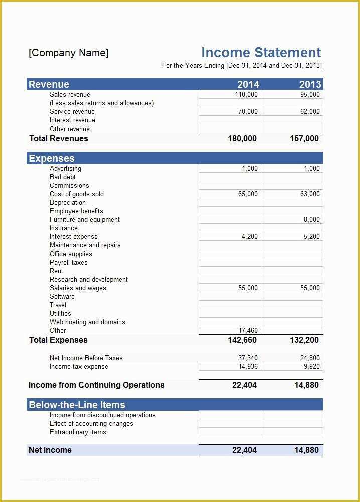 Personal Income Statement Template Free Of 27 Free In E Statement Examples & Templates Single