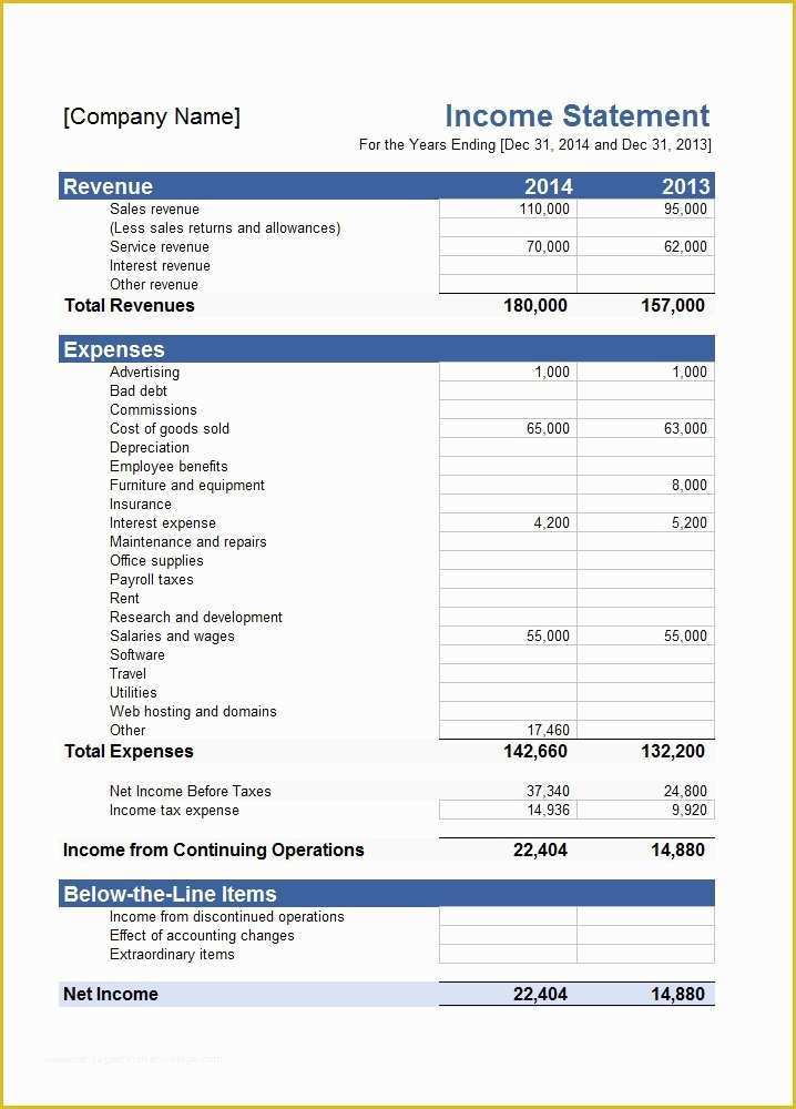 Personal Income Statement Template Free Of 27 Free In E Statement Examples & Templates Single