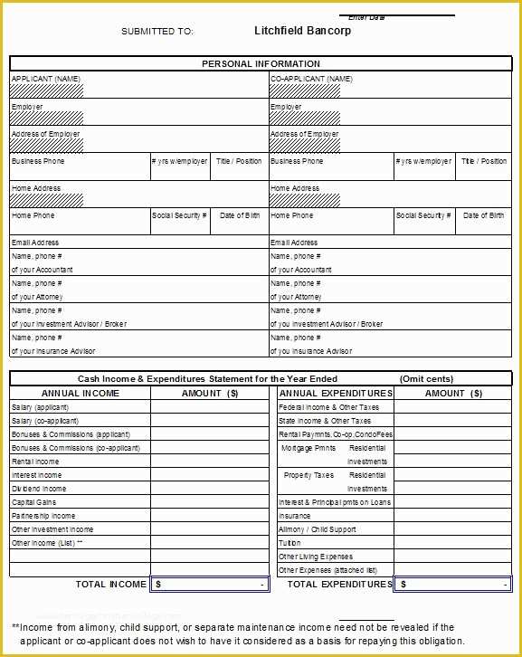Personal Income Statement Template Free Of 40 Personal Financial Statement Templates & forms