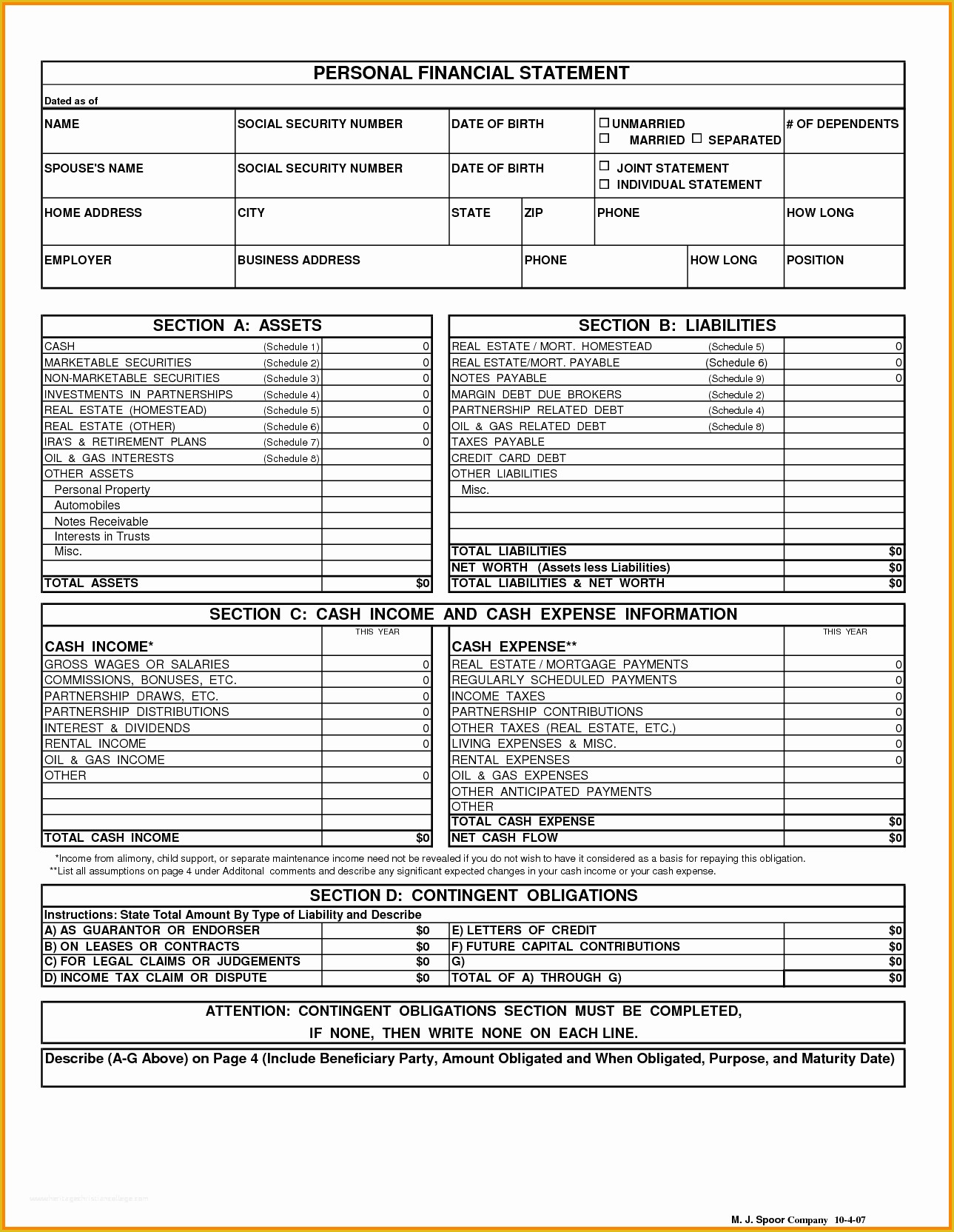 Personal Income Statement Template Free Of 5 Personal Financial Statement Template