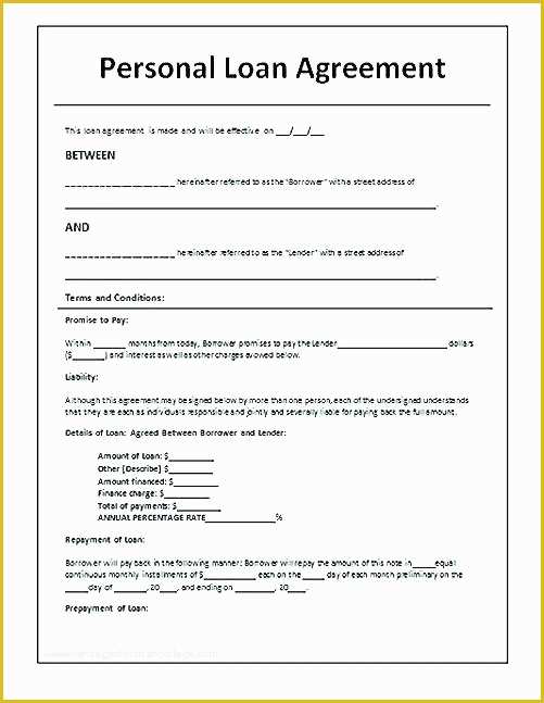 Personal Loan Agreement Template Free Download Of Money Agreement Template Hard Money Lender Agreement Loan