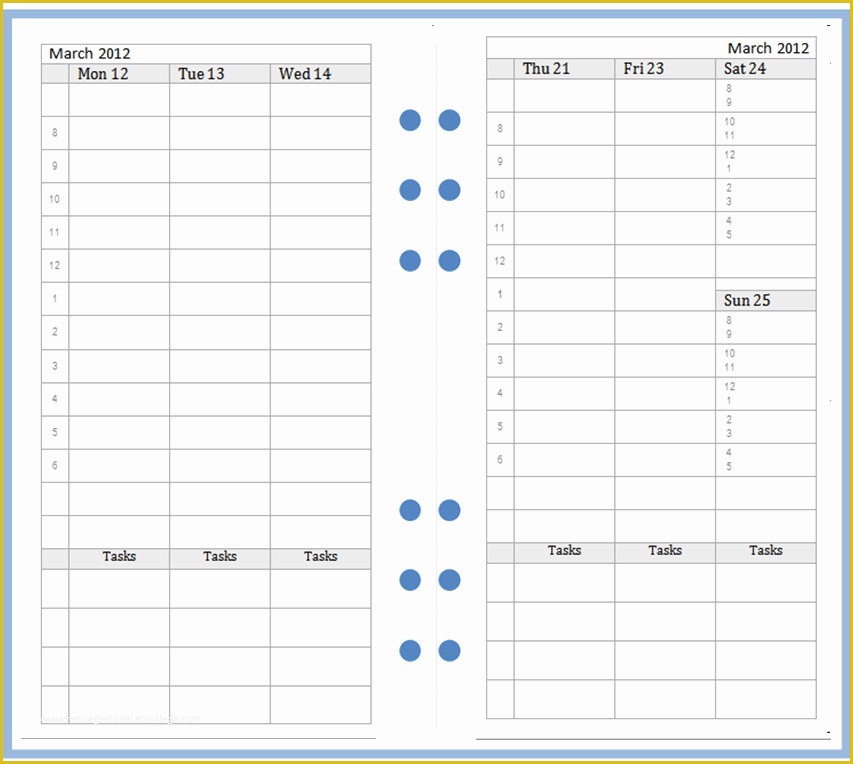 Personal Planner Template Free Of 6 Best Of Filofax Personal Size Printables