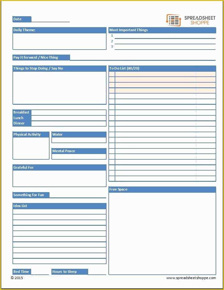 Personal Planner Template Free Of Free Daily Planner Template Spreadsheetshoppe