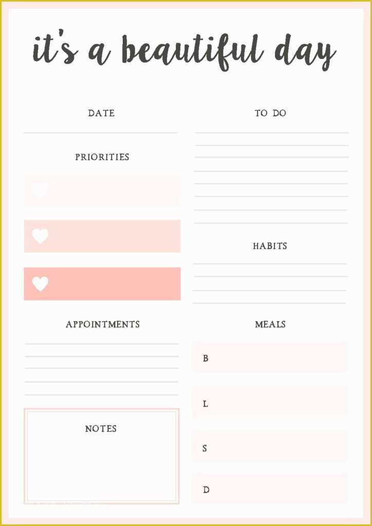 Personal Planner Template Free Of Free Printable Daily Planner