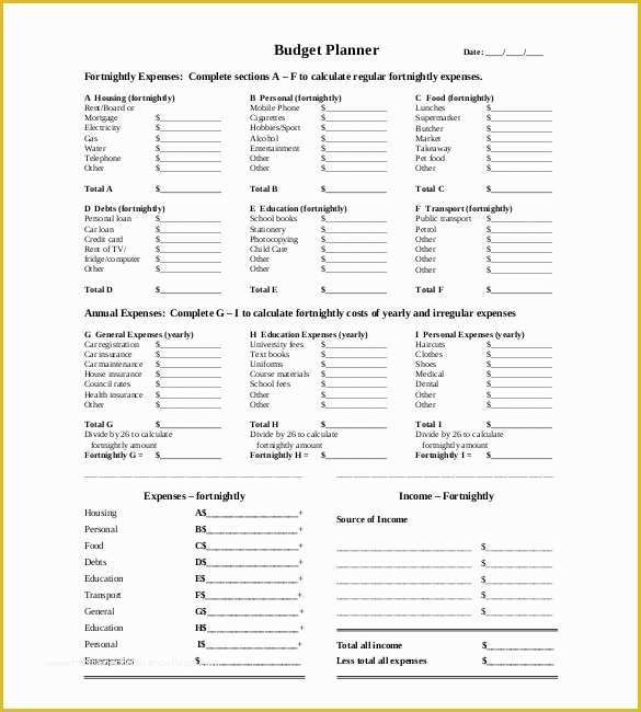 Personal Planner Template Free Of Personal Bud Template – 10 Free Word Excel Pdf