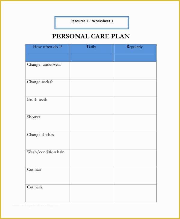 Personal Planner Template Free Of Personal Care Plan Templates 12 Free Pdf format