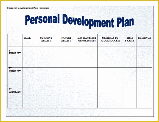 Personal Planner Template Free Of Personal Development Plan Template