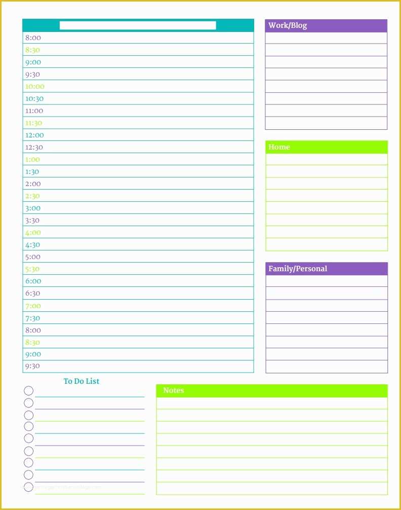 Personal Planner Template Free Of Personal Planner Printable 2018