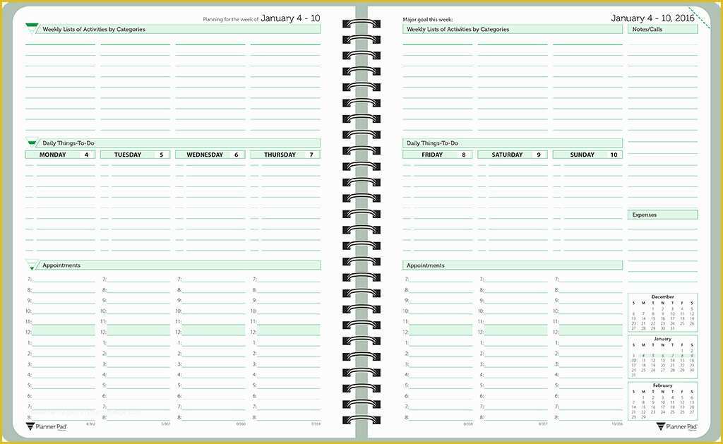 Personal Planner Template Free Of Planner Pads Personal organizers and Planners