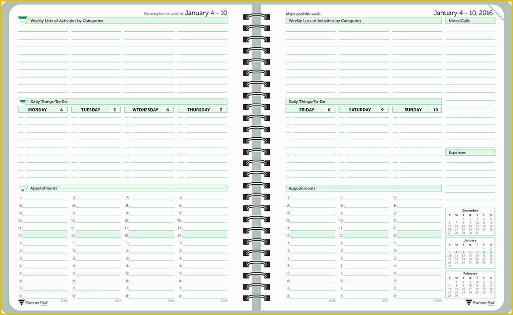 Personal Planner Template Free Of Planner Pads Personal organizers and Planners