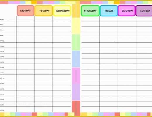 Personal Planner Template Free Of Rainbow Template Personal Planner Weekly Schedule at A