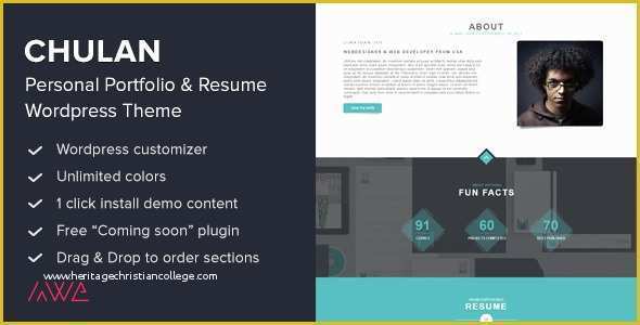 Personal Portfolio Template Free Of 35 Personal Resume &amp; Portfolio Wordpress themes