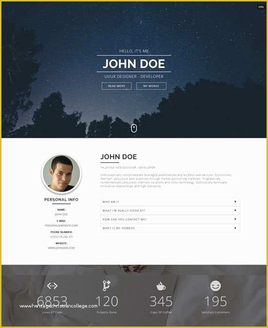 Personal Portfolio Template Free Of 50 Best Personal Website Templates Free & Premium