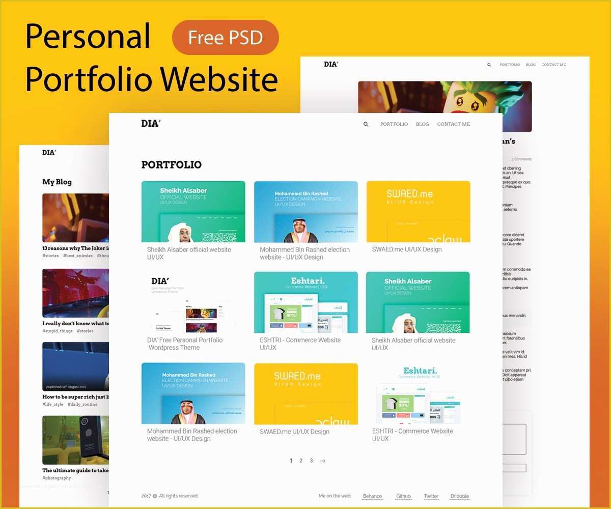 Personal Portfolio Template Free Of Personal Portfolio Website Template Psd Download