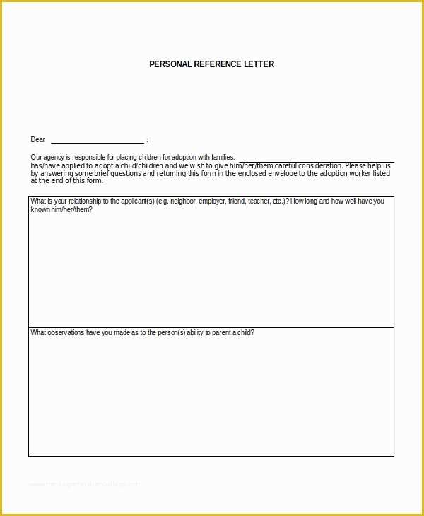 Personal Reference Letter Template Free Of 14 Personal Reference Letter Templates Free Sample