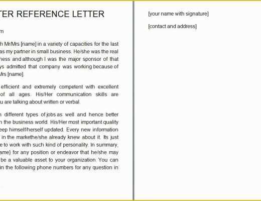 Personal Reference Letter Template Free Of 41 Free Awesome Personal Character Reference Letter