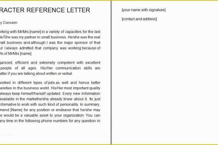 Personal Reference Letter Template Free Of 41 Free Awesome Personal Character Reference Letter