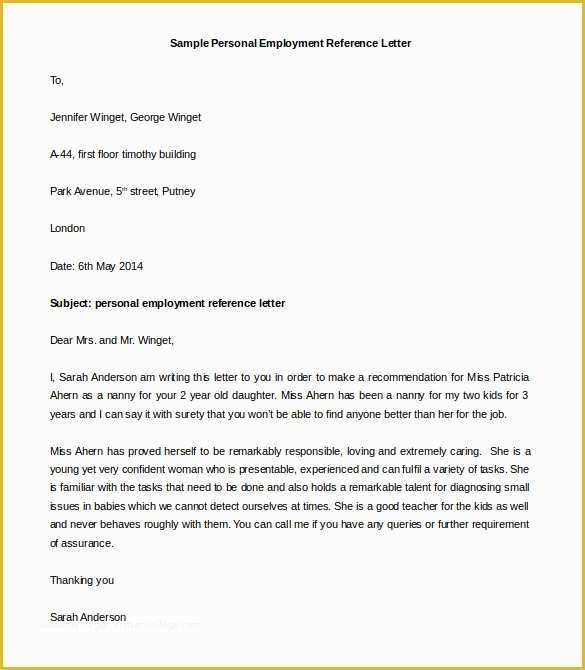 Personal Reference Letter Template Free Of 44 Personal Letter Templates Pdf Doc