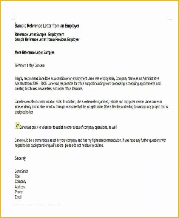 Personal Reference Letter Template Free Of 47 Examples Of Reference Letters Word Google Docs