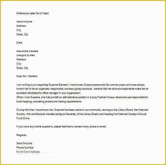 Personal Reference Letter Template Free Of Personal Letter Example to A Friend