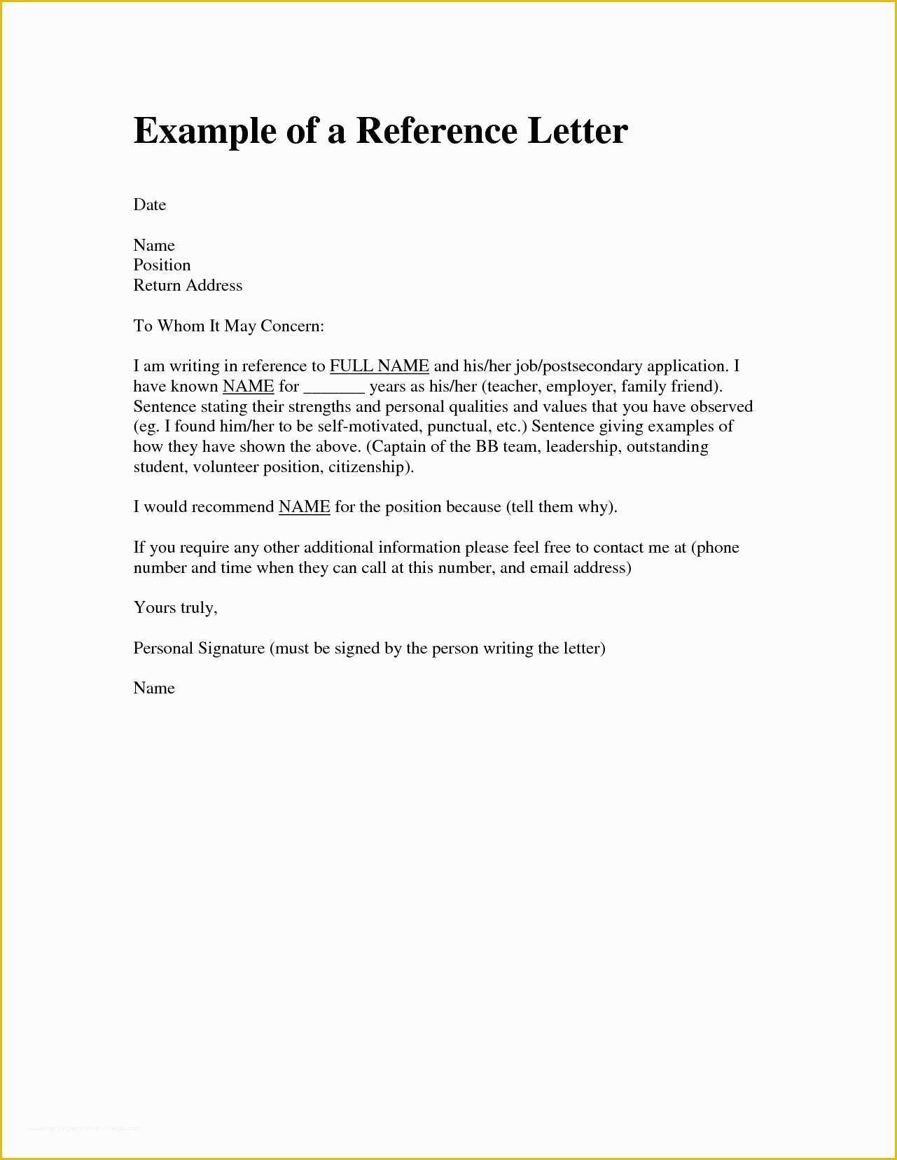 Personal Reference Letter Template Free Of Personal Reference Letter Samples for A Job – Pudocs