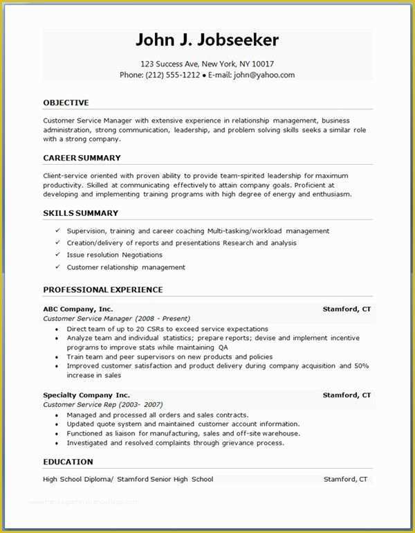 Personal Resume Template Free Of Job Resume format Pdf Free Latest Templates 2015