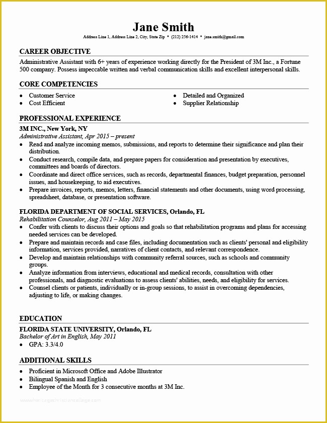 Personal Resume Template Free Of Professional Resume Templates Free Download