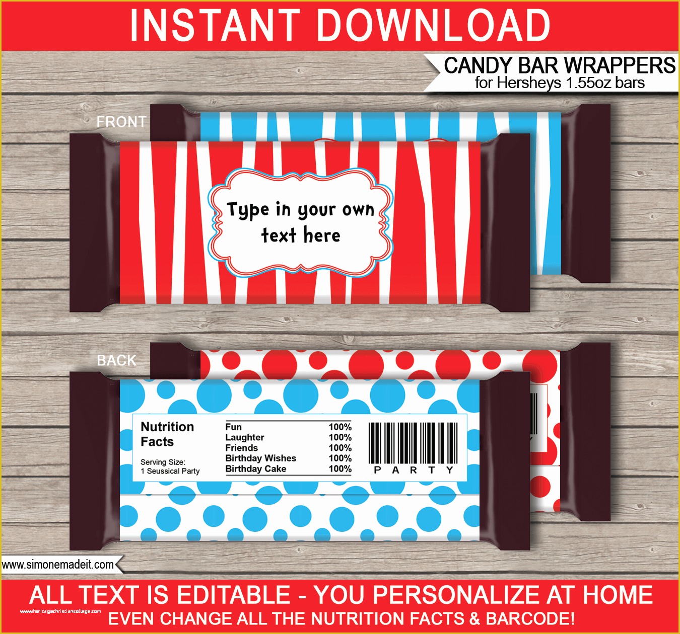 Personalized Candy Wrapper Template Free Of Dr Seuss Hershey Candy Bar Wrappers