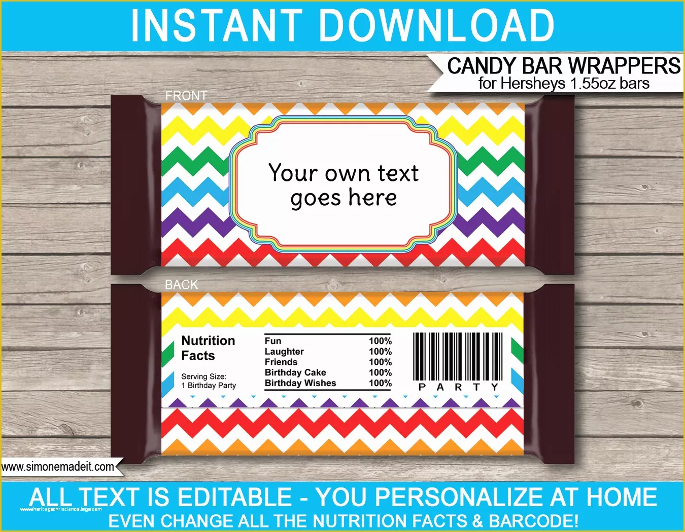 Printable Hershey Miniatures Wrappers Template Free