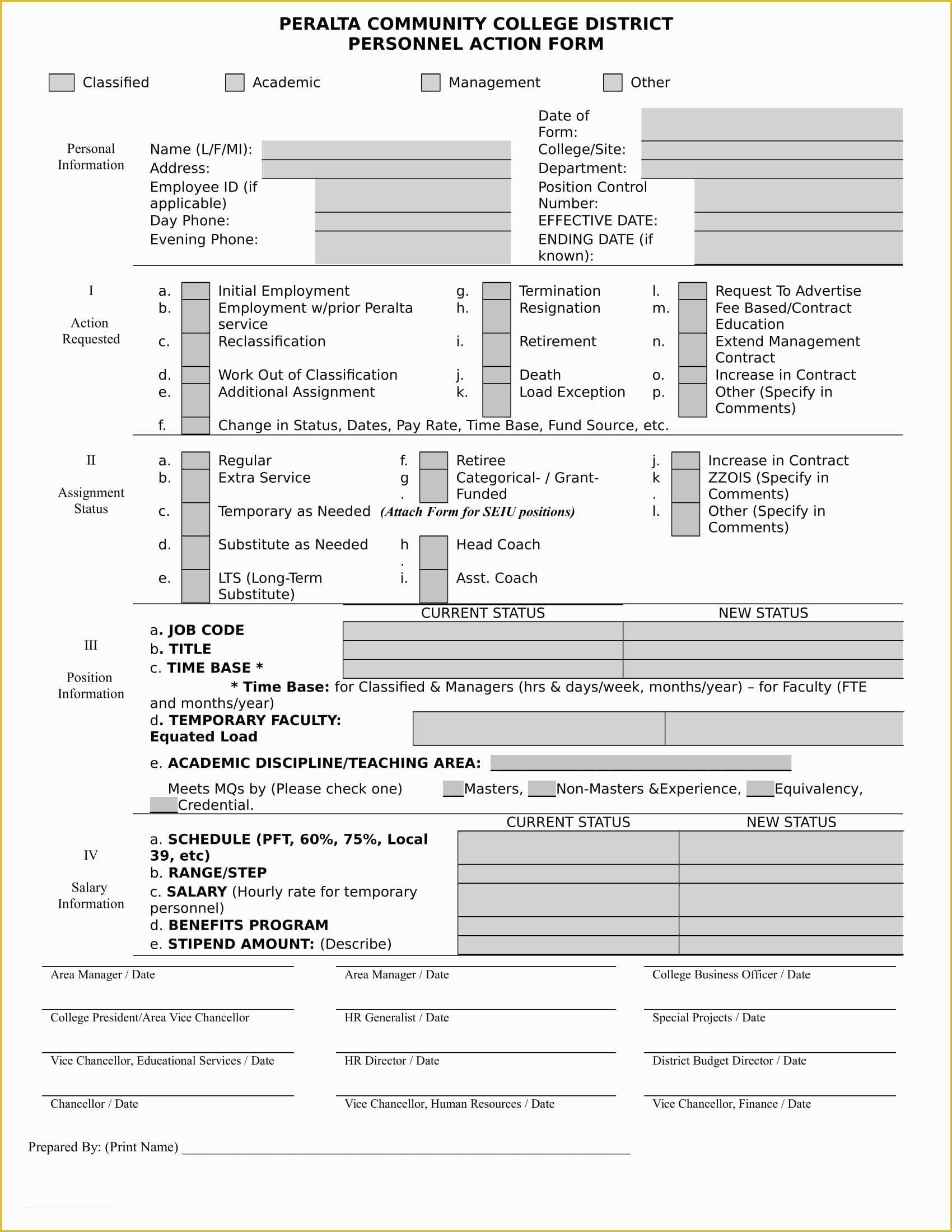 Personnel Action form Template Free Of 26 Personnel Action forms In Doc Free Word format Download