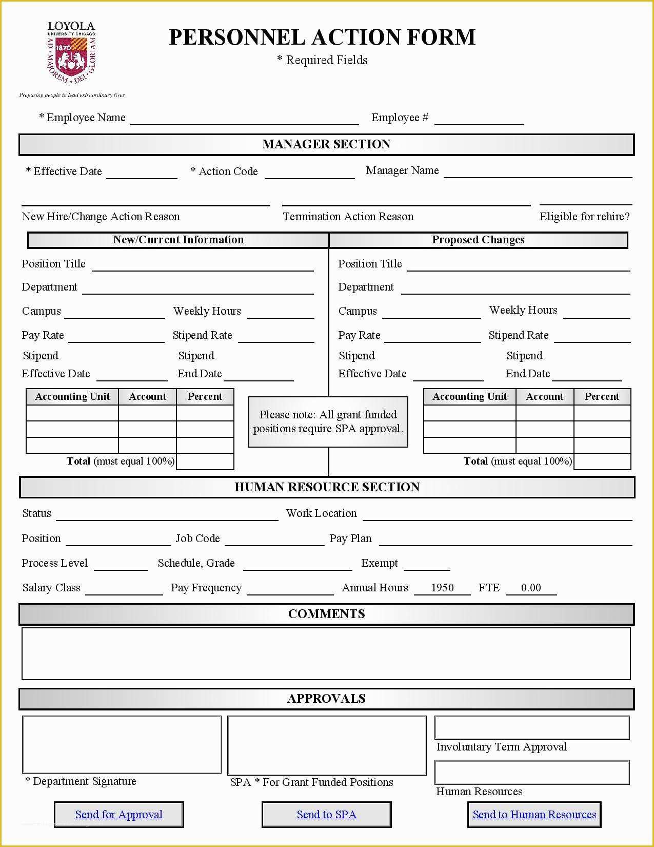 Personnel Action form Template Free Of 29 Free Personnel Action forms