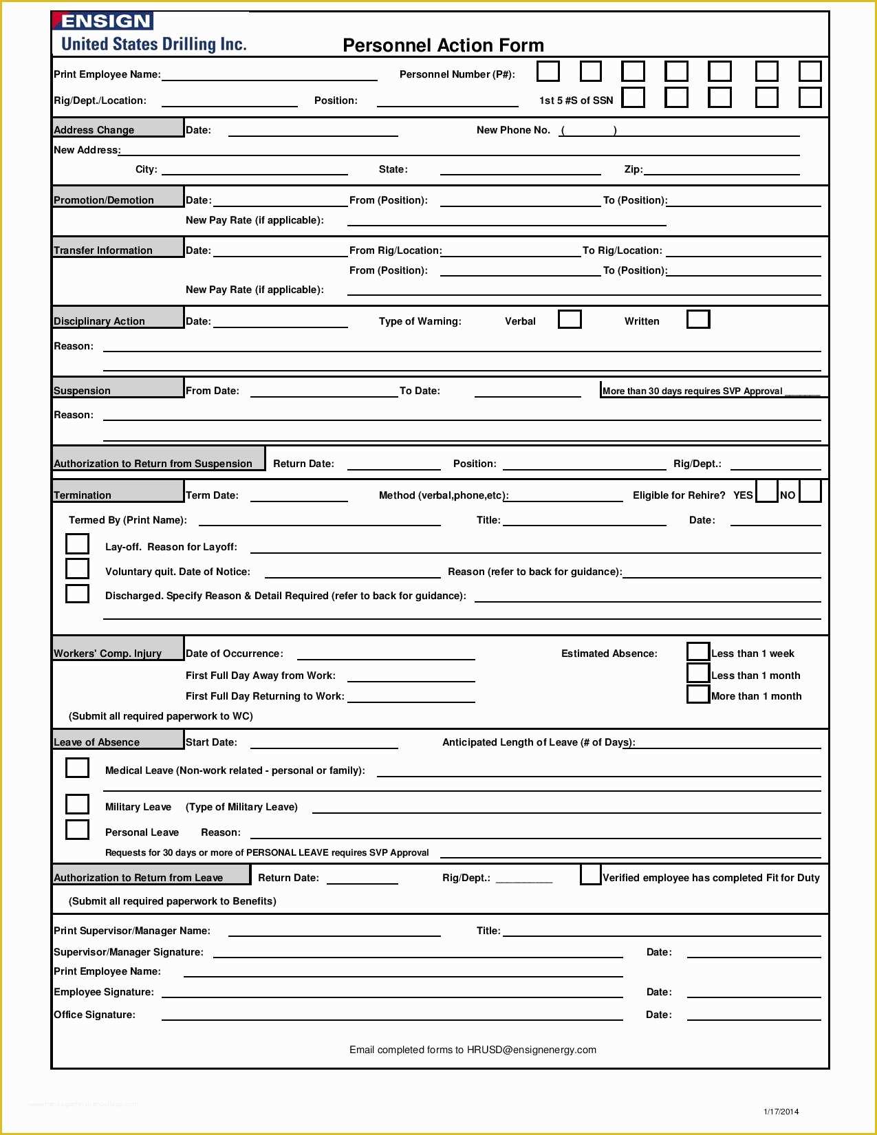 Personnel Action form Template Free Of 29 Personnel Action form Templates