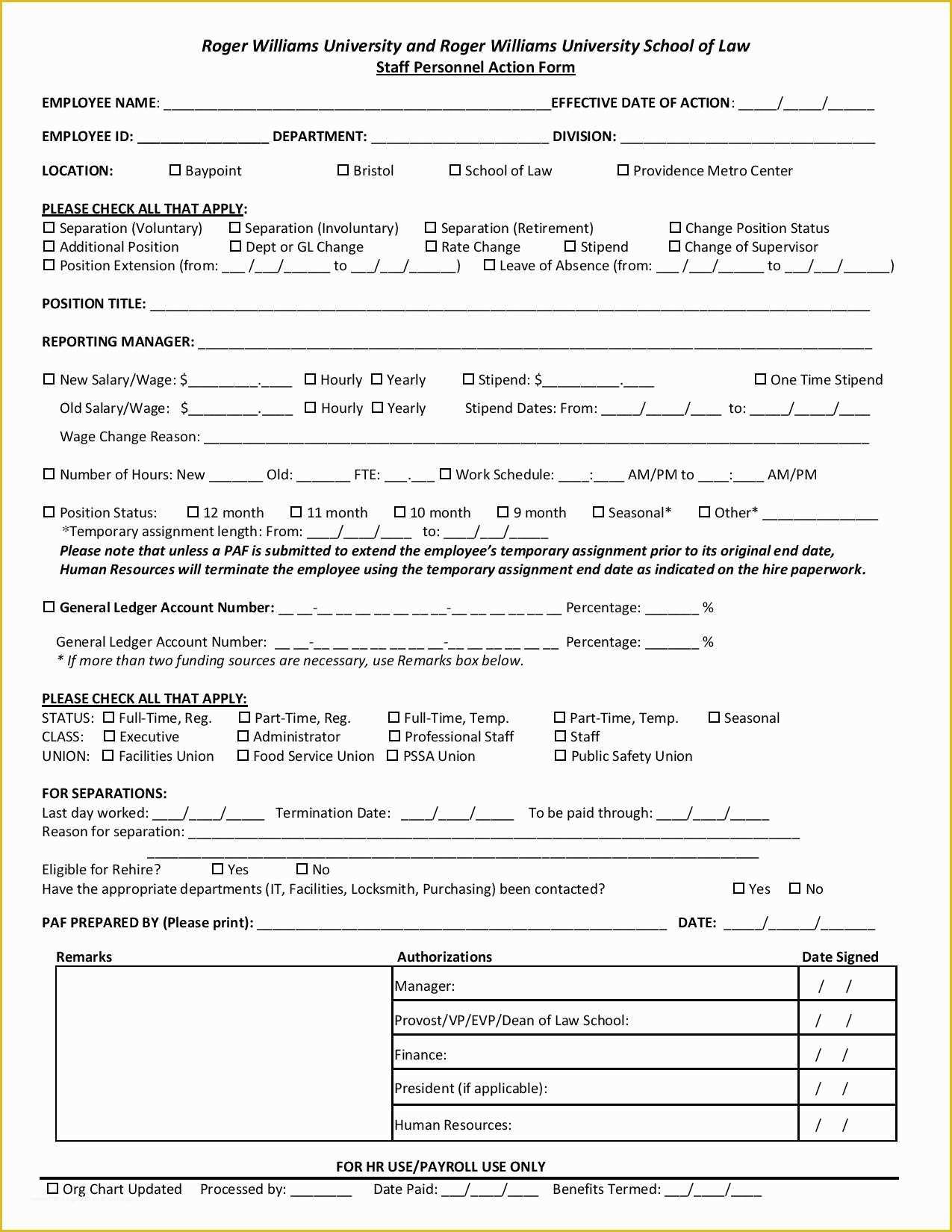 Personnel Action form Template Free Of 29 Personnel Action form Templates