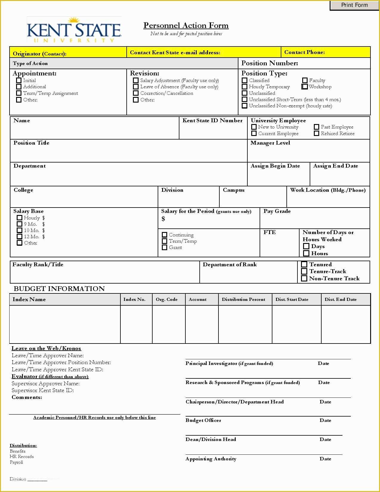 Personnel Action form Template Free Of 29 Personnel Action form Templates