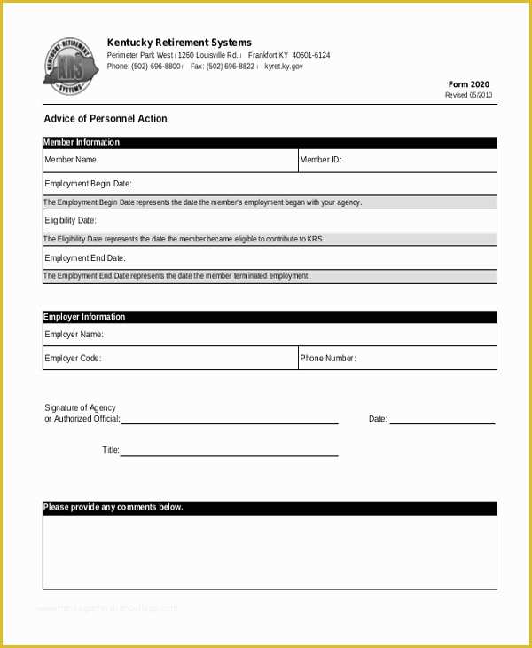 Personnel Action form Template Free Of Personnel Action form Template 9 Sample Personnel Action