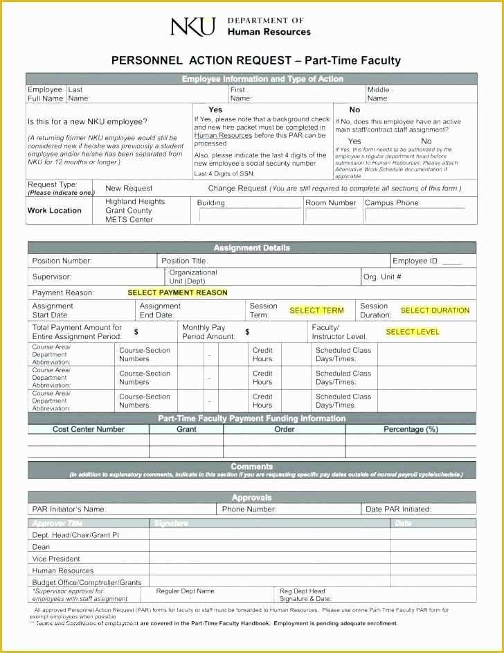 Personnel Action form Template Free Of Personnel Action form Template Glendale Munity