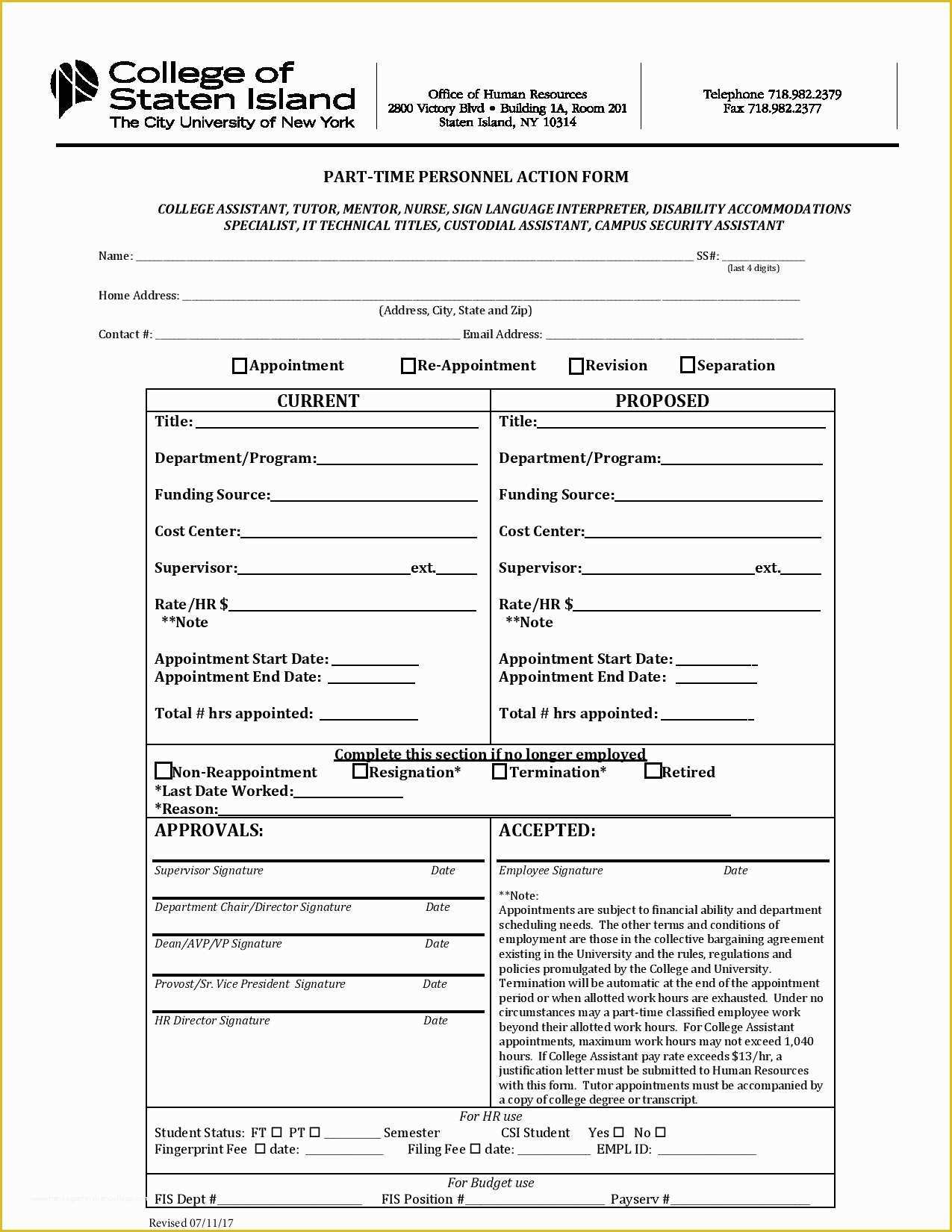 Personnel Action form Template Free Of Personnel Action form Template – Radiofama