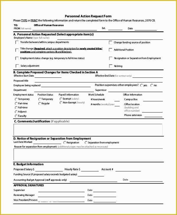 Personnel Action form Template Free Of Personnel Action Request form Template Five Things to